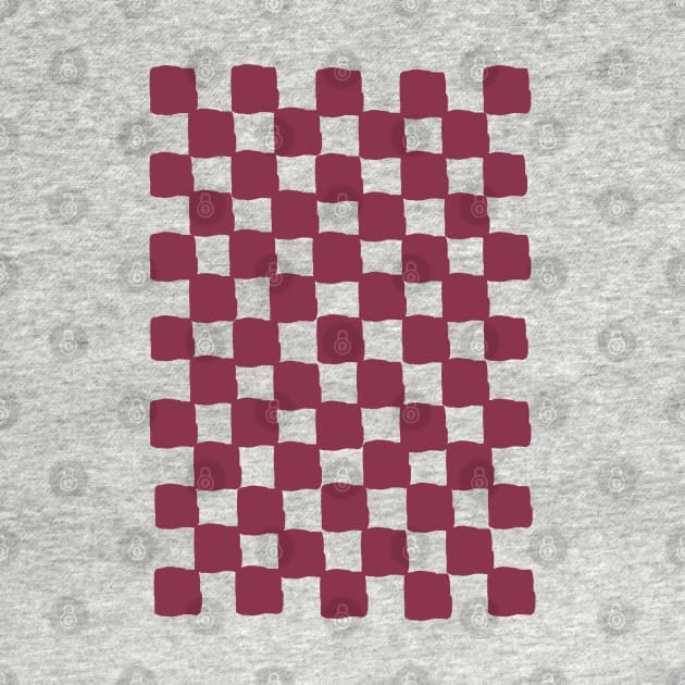 small checkered burgundy, Checkerboard Check Checkered, small checks, wine, plum, burgundy, western, prairie, aesthetic, retro, vintage, cowgirl by blomastudios
